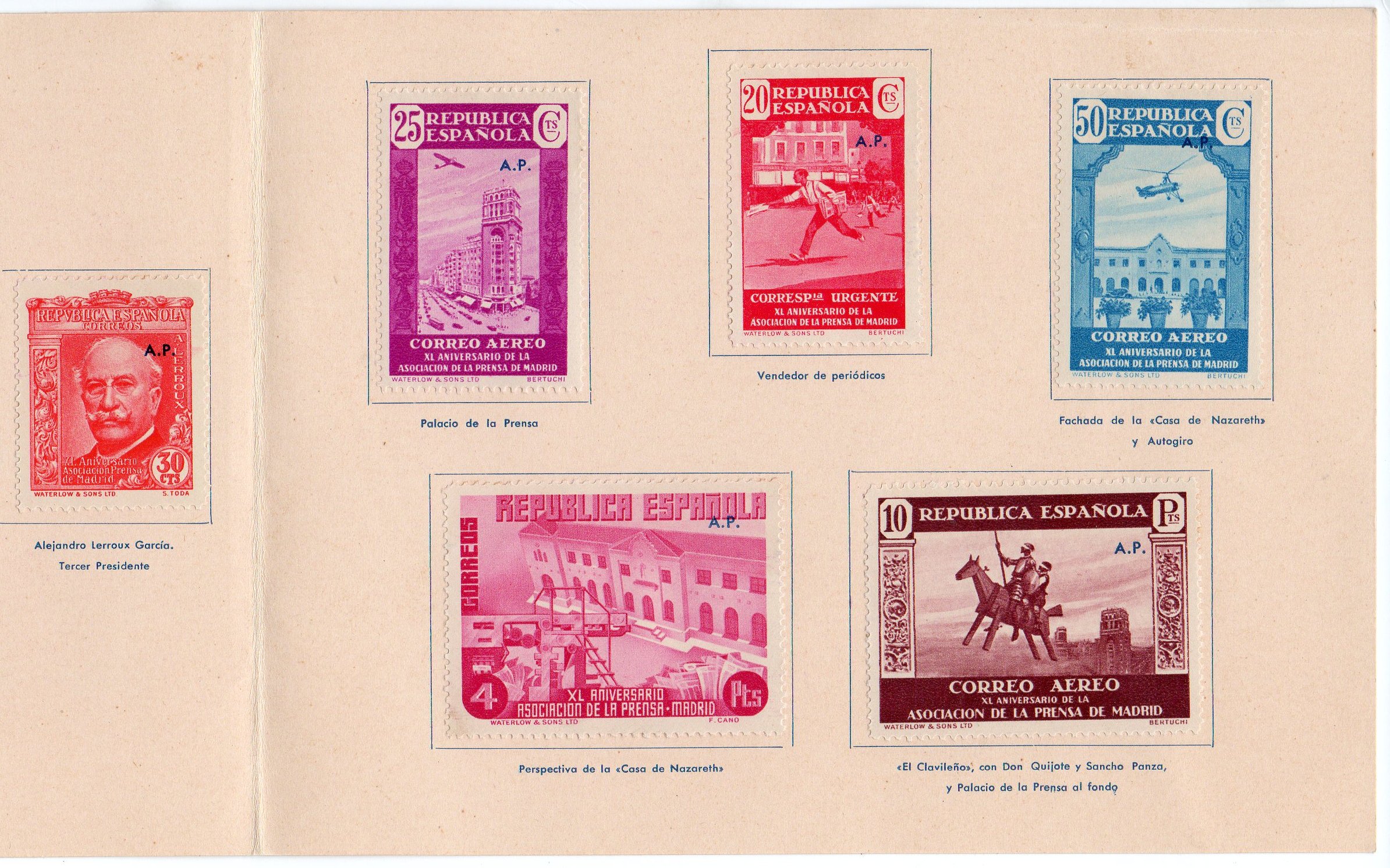 1936 Aniversario Asociacion Prensa sobrecargo A.P.